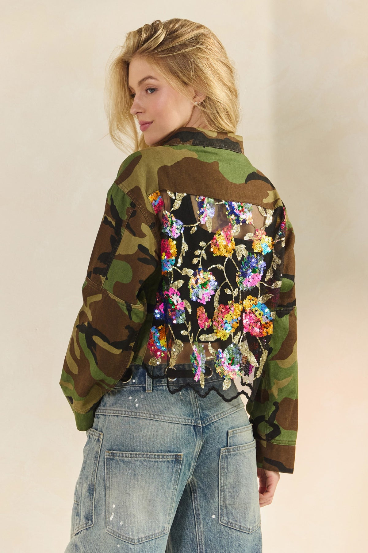 Changing the Script Camo Sequins Jacket-SMALL-Cute-Trendy-Shop-Womens-Boutique-Clothing-Store