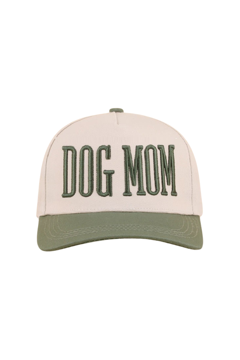 Dog Mom Two Tone Baseball Cap-Forest Green-Cute-Trendy-Shop-Womens-Boutique-Clothing-Store
