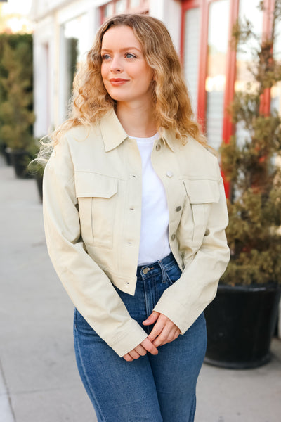 Back In Town Natural Cotton Twill Cropped Jacket *online exclusive-[option4]-[option5]-Cute-Trendy-Shop-Womens-Boutique-Clothing-Store