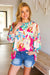 Fuchsia Floral Print Ruffle Sleeve Top *online exclusive