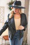 Black Holiday Matte Foiled Cheetah Print Blazer Jacket *online exclusive-[option4]-[option5]-Cute-Trendy-Shop-Womens-Boutique-Clothing-Store