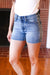 Medium Blue Mid-Rise Button Flap Back Pocket Denim Shorts *online exclusive-[option4]-[option5]-Cute-Trendy-Shop-Womens-Boutique-Clothing-Store