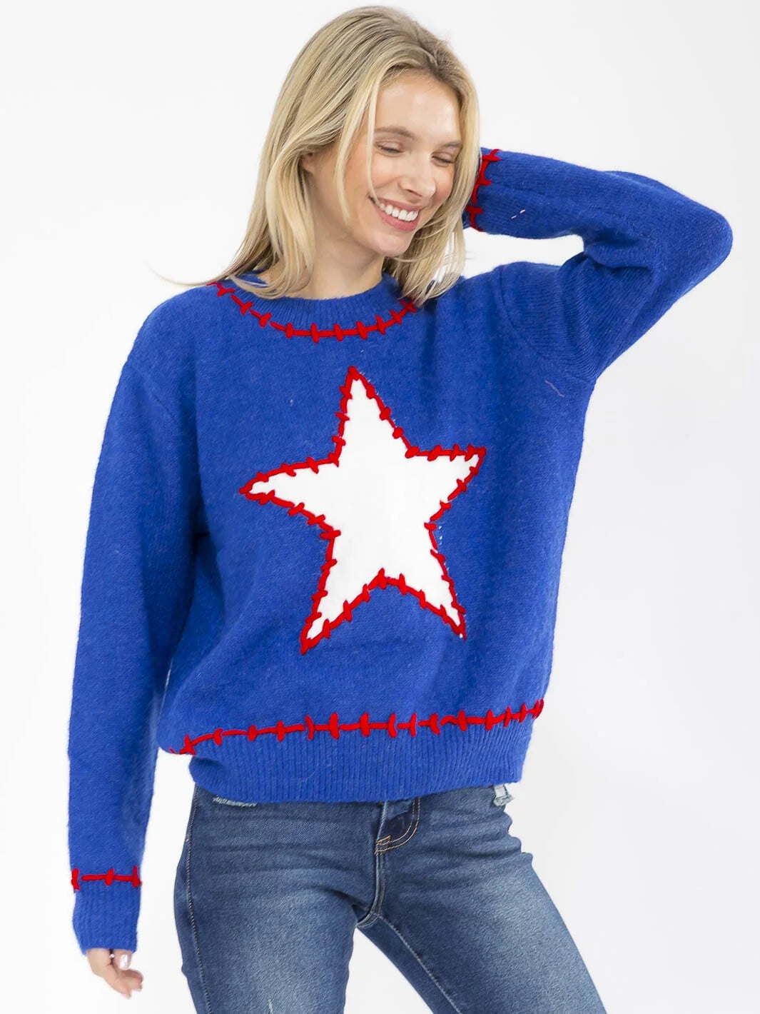 All-Star Contrast Knit Sweater-Cute-Trendy-Shop-Womens-Boutique-Clothing-Store
