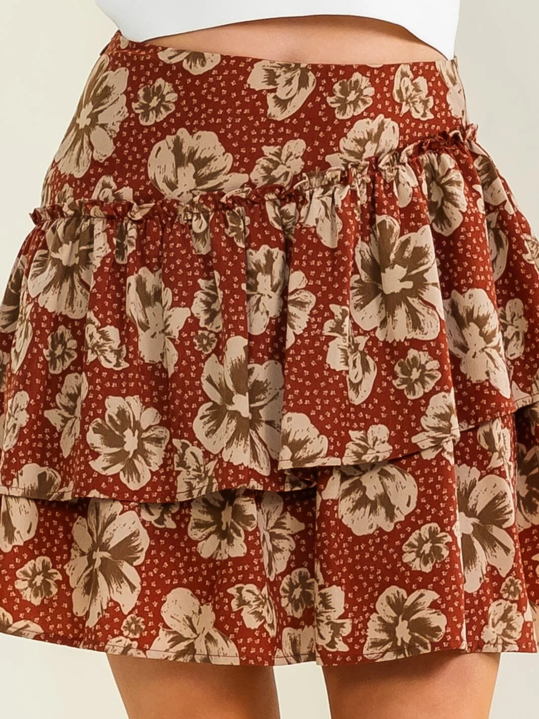 Autumn Ember Tiered Mini Skirt-Cute-Trendy-Shop-Womens-Boutique-Clothing-Store