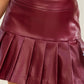 Midnight Wine Pleated Faux Leather Skirt-Cute-Trendy-Shop-Womens-Boutique-Clothing-Store