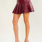 Midnight Wine Pleated Faux Leather Skirt-Cute-Trendy-Shop-Womens-Boutique-Clothing-Store