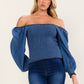 Vintage Indigo Off-Shoulder Top-Cute-Trendy-Shop-Womens-Boutique-Clothing-Store