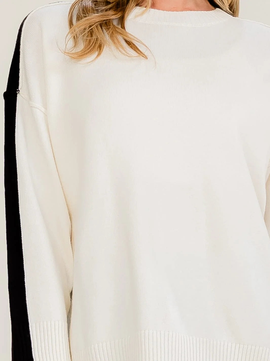 The Noir & Ivory Colorblock Pullover-Cute-Trendy-Shop-Womens-Boutique-Clothing-Store