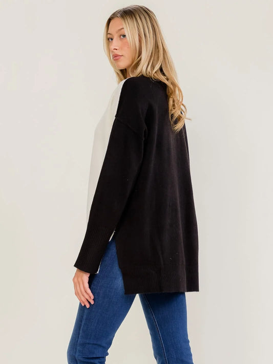 The Noir & Ivory Colorblock Pullover-Cute-Trendy-Shop-Womens-Boutique-Clothing-Store