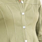 Fit-and-Flare Mini Denim Dress Olive