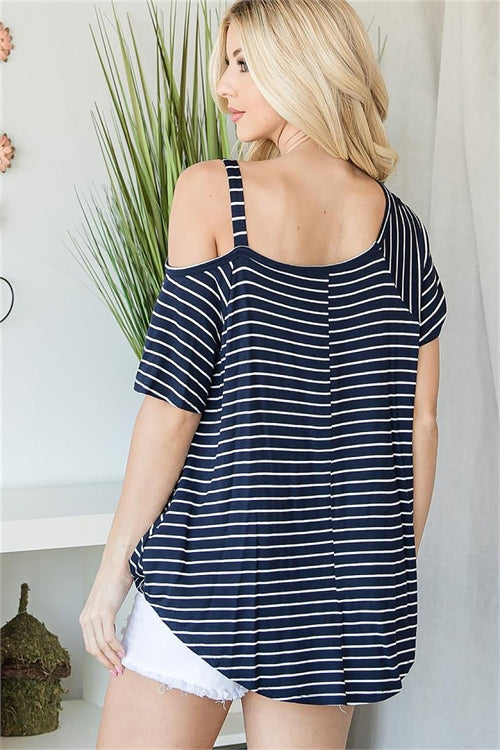 Show a little shoulder top Navy stripes *instore & online-[option4]-[option5]-Cute-Trendy-Shop-Womens-Boutique-Clothing-Store