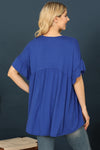 Springtime Style Button Up Top Royal Blue *Online & In Store*-[option4]-[option5]-Cute-Trendy-Shop-Womens-Boutique-Clothing-Store