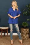 Springtime Style Button Up Top Royal Blue *Online & In Store*-[option4]-[option5]-Cute-Trendy-Shop-Womens-Boutique-Clothing-Store