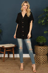 Springtime Style Button Up Top Black *Online & In Store*-[option4]-[option5]-Cute-Trendy-Shop-Womens-Boutique-Clothing-Store