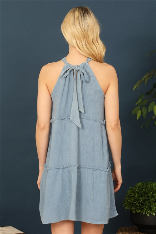 Happiness Summer Halter Neck Dress Blue *instore & online-[option4]-[option5]-Cute-Trendy-Shop-Womens-Boutique-Clothing-Store