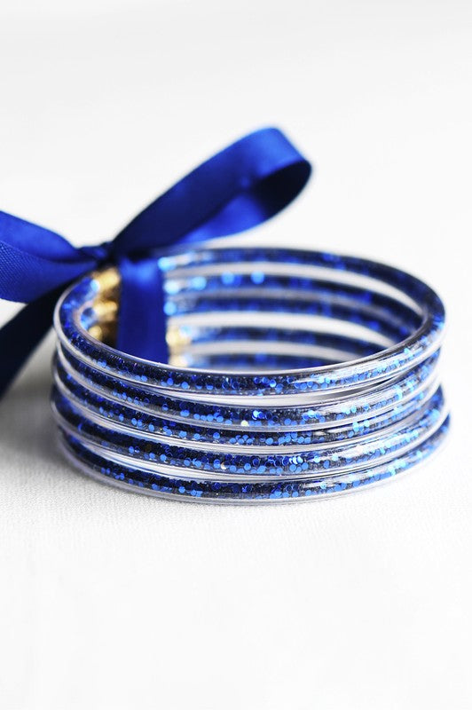 Class it Up Glitter Tube Bangle Sets Cobalt Blue *instore & online-Royal Blue-[option4]-[option5]-Cute-Trendy-Shop-Womens-Boutique-Clothing-Store