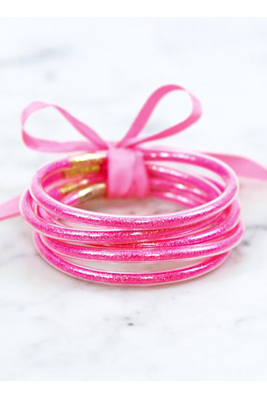 Class it Up Glitter Tube Bangle Sets Hot Pink *instore & online-Hot Pink-[option4]-[option5]-Cute-Trendy-Shop-Womens-Boutique-Clothing-Store