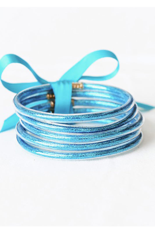 Class it Up Glitter Tube Bangle Sets Light Turquoise *instore & online-Turquoise-[option4]-[option5]-Cute-Trendy-Shop-Womens-Boutique-Clothing-Store