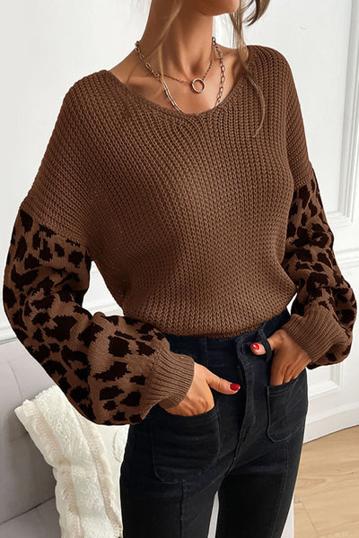 Color me Leopard Sweater Coffee *instore & online-[option4]-[option5]-Cute-Trendy-Shop-Womens-Boutique-Clothing-Store
