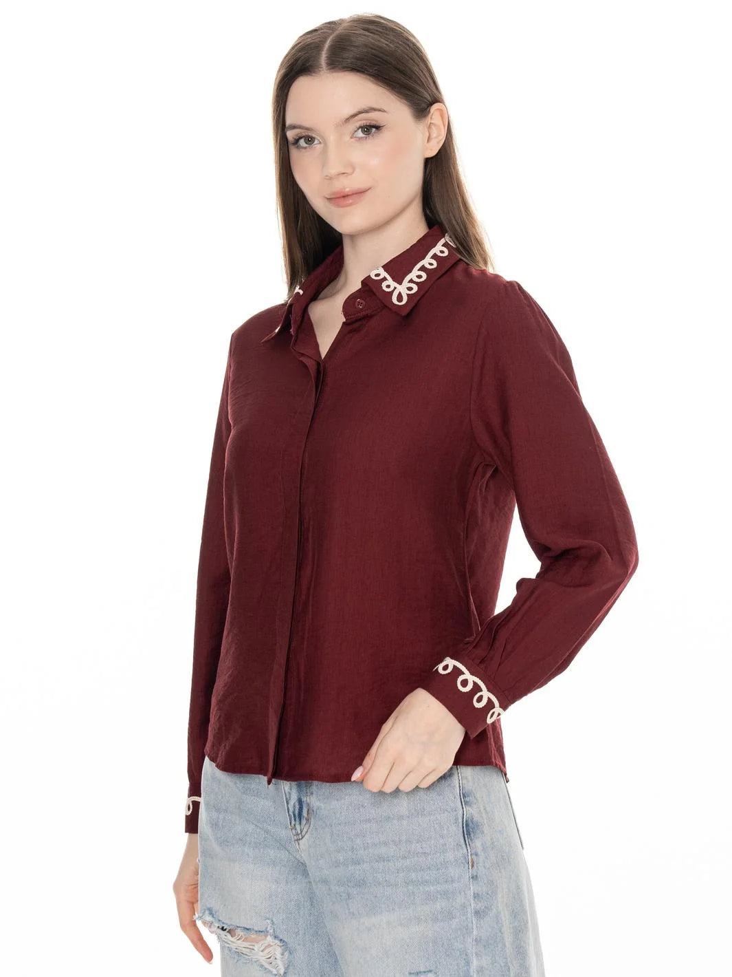 Heritage Vine Embroidered Blouse-Cute-Trendy-Shop-Womens-Boutique-Clothing-Store