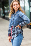 Denim & Plaid Color Block Cut Edge Jacket *online exclusive-[option4]-[option5]-Cute-Trendy-Shop-Womens-Boutique-Clothing-Store