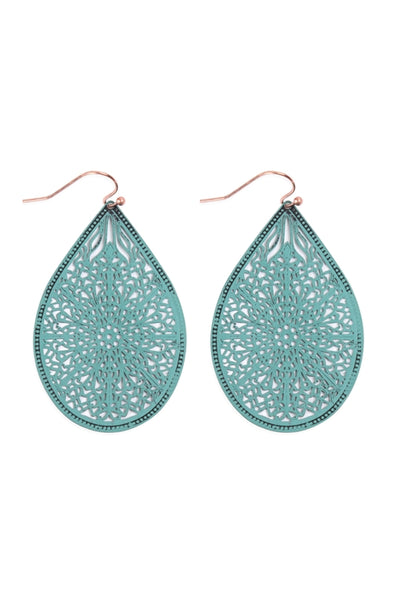 Classy Lady Turquoise Filigree Earrings-[option4]-[option5]-Cute-Trendy-Shop-Womens-Boutique-Clothing-Store