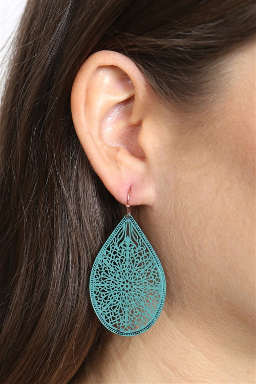 Classy Lady Turquoise Filigree Earrings-[option4]-[option5]-Cute-Trendy-Shop-Womens-Boutique-Clothing-Store