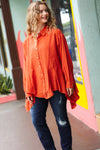 Feeling Bold Rust Button Down Sharkbite Cotton Tunic Top *online exclusive-[option4]-[option5]-Cute-Trendy-Shop-Womens-Boutique-Clothing-Store