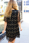 Feeling The Love Black & Gold Diamond Pattern Sequin Fringe Dress *online exclusive-[option4]-[option5]-Cute-Trendy-Shop-Womens-Boutique-Clothing-Store