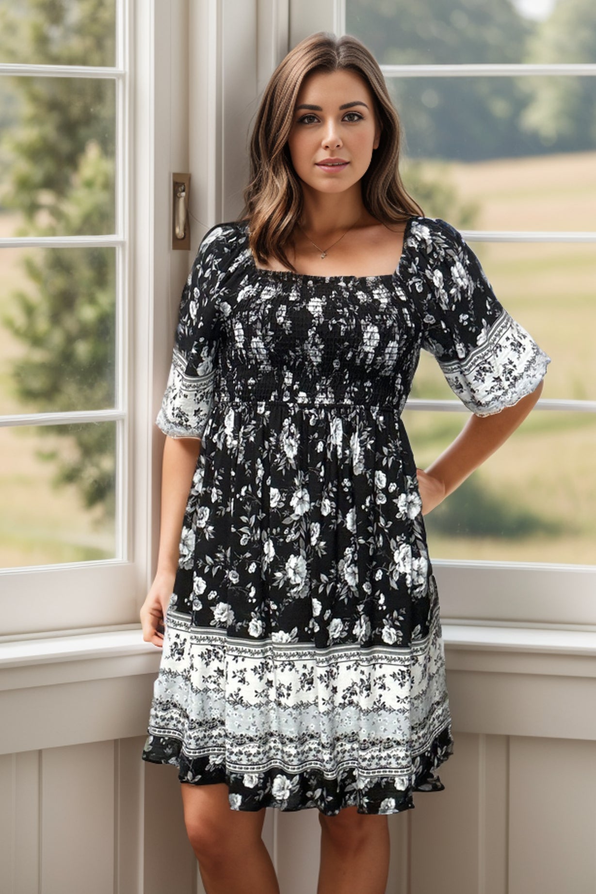 Floral Cascade - Dress *online exclusive-[option4]-[option5]-Cute-Trendy-Shop-Womens-Boutique-Clothing-Store