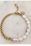 Freshwater Pearl & Gold Chan Bracelet *instore & online-[option4]-[option5]-Cute-Trendy-Shop-Womens-Boutique-Clothing-Store