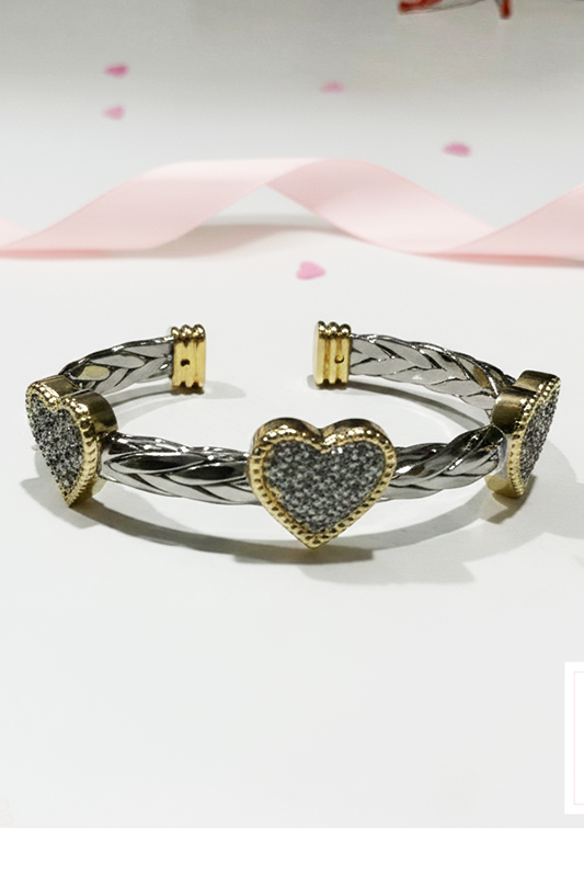 Steal My Heart Silver & Pave Bracelet-[option4]-[option5]-Cute-Trendy-Shop-Womens-Boutique-Clothing-Store