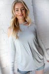Grey Stripe Cold Shoulder Cut Out Knit Top *online exclusive-[option4]-[option5]-Cute-Trendy-Shop-Womens-Boutique-Clothing-Store