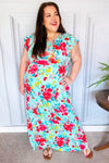 Aqua Floral Fit & Flare Maxi Dress *online exclusive-[option4]-[option5]-Cute-Trendy-Shop-Womens-Boutique-Clothing-Store