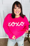 Love In the Air Fuchsia "Xoxo" Embroidered Sweater *online exclusive-[option4]-[option5]-Cute-Trendy-Shop-Womens-Boutique-Clothing-Store