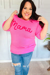 Take A Bow Pink "Mama" Embroidery Puff Sleeve Sweater Top *online exclusive-[option4]-[option5]-Cute-Trendy-Shop-Womens-Boutique-Clothing-Store