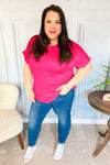Be Your Best Fuchsia Cable Knit Dolman Short Sleeve Sweater Top *online exclusive-[option4]-[option5]-Cute-Trendy-Shop-Womens-Boutique-Clothing-Store