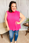 Sweet New Days Fuchsia Smocked Neck Pleated Sleeveless Top *online exclusive-[option4]-[option5]-Cute-Trendy-Shop-Womens-Boutique-Clothing-Store