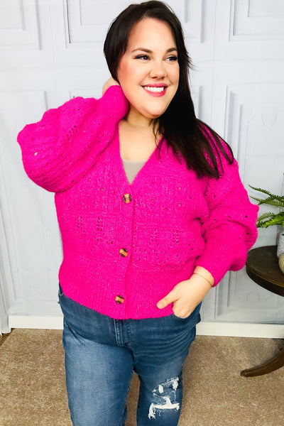 Pretty In Pink Button Down Pointelle Knit Cardigan *online exclusive-[option4]-[option5]-Cute-Trendy-Shop-Womens-Boutique-Clothing-Store
