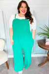 Summer Dreaming Emerald Wide Leg Suspender Overall Jumpsuit *online exclusive