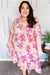 Mint & Fuchsia Floral Notch Neck Woven Dress *online exclusive-[option4]-[option5]-Cute-Trendy-Shop-Womens-Boutique-Clothing-Store