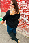 Cozy Up Black & Rust Paisley Print Hacci Knit Hoodie *online exclusive-[option4]-[option5]-Cute-Trendy-Shop-Womens-Boutique-Clothing-Store
