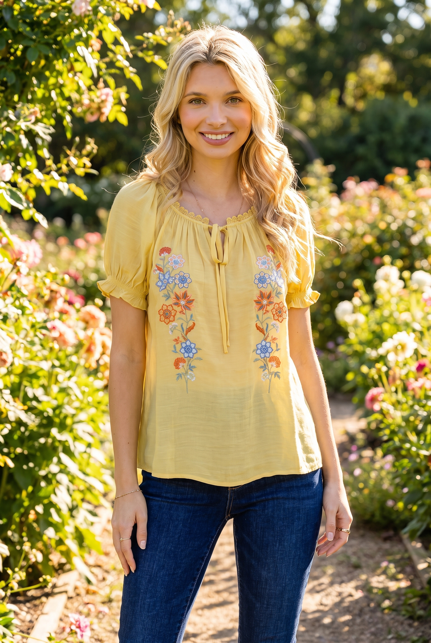 The Meadow Breeze Embroidered Blouse-[option4]-[option5]-Cute-Trendy-Shop-Womens-Boutique-Clothing-Store