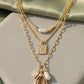 Triple The Fun Layered Pearl & Crystal Pendant Necklace
