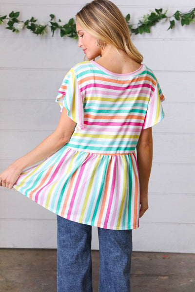Lavender Rainbow Stripe Babydoll To *online exclusive-[option4]-[option5]-Cute-Trendy-Shop-Womens-Boutique-Clothing-Store