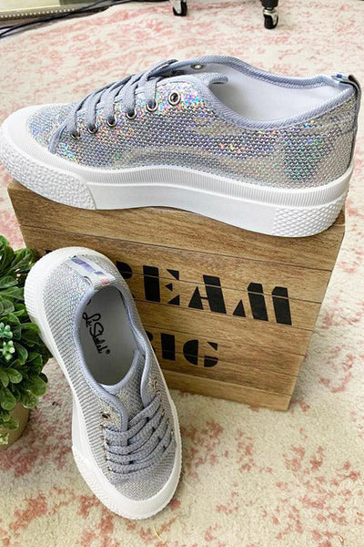 Let's Party Sequin Sneakers Silver *instore & online-[option4]-[option5]-Cute-Trendy-Shop-Womens-Boutique-Clothing-Store