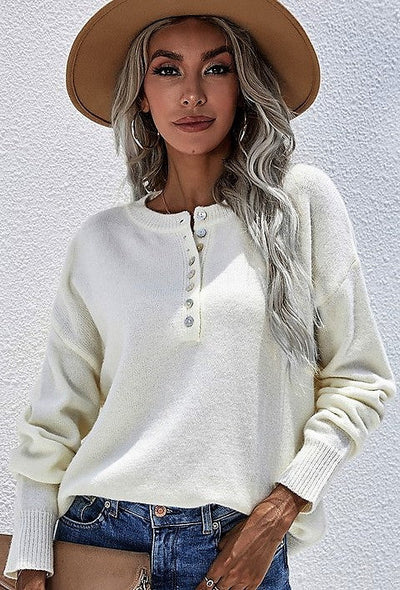 Look in the Mirror Solid White Sweater *instore & Online-[option4]-[option5]-Cute-Trendy-Shop-Womens-Boutique-Clothing-Store