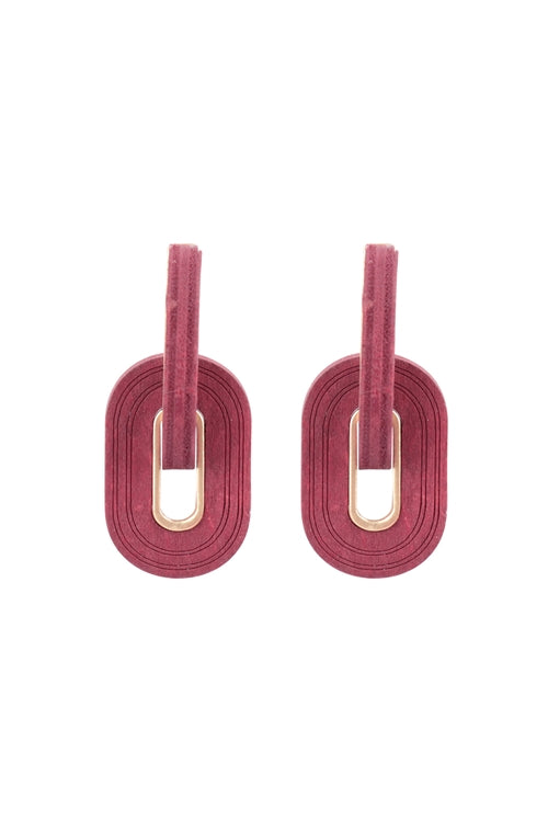 Bring on Style Burgundy Oval Hoop Earrings *Online & In Store*-[option4]-[option5]-Cute-Trendy-Shop-Womens-Boutique-Clothing-Store