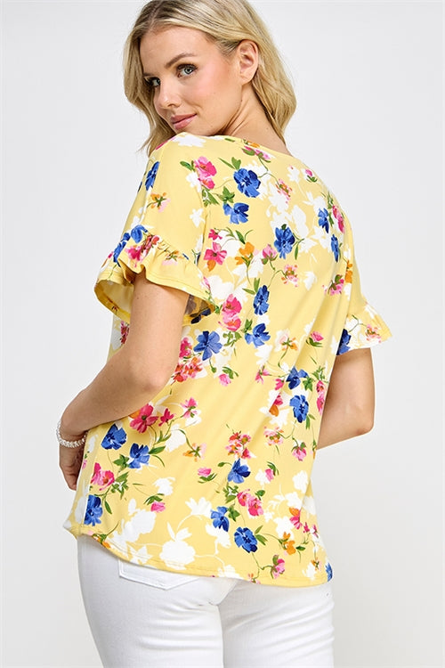 Picnic in the Park Yellow Floral Top-[option4]-[option5]-Cute-Trendy-Shop-Womens-Boutique-Clothing-Store