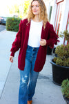 Make Your Day Burgundy Fringe Detail Open Cardigan *online exclusive-[option4]-[option5]-Cute-Trendy-Shop-Womens-Boutique-Clothing-Store